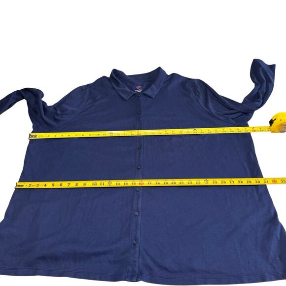 Isaac Mizrahi Live! Essentials Regular Pima Cotton Tunic Blue A561394 5XL - Picture 7 of 9